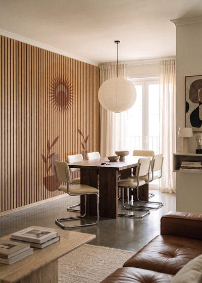 Akustikpanel med Geometric-motiv nr. 17 – i lyst rum