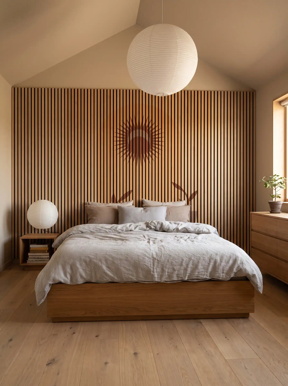 Akustikpanel med Geometric-motiv nr. 17 – med reol