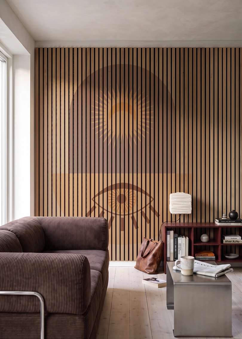 Akustikpanel med Geometric-motiv nr. 18 – i stuen