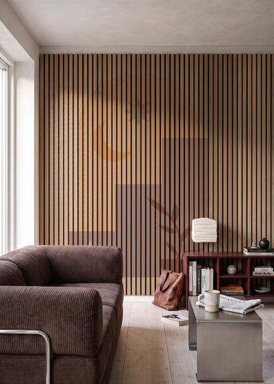 Akustikpanel med Geometric-motiv nr. 19 – i stuen