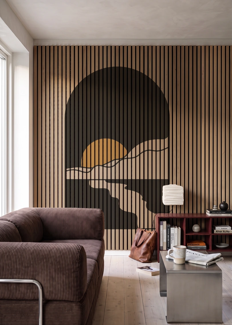 Akustikpanel med Geometric-motiv nr. 20 – i stuen