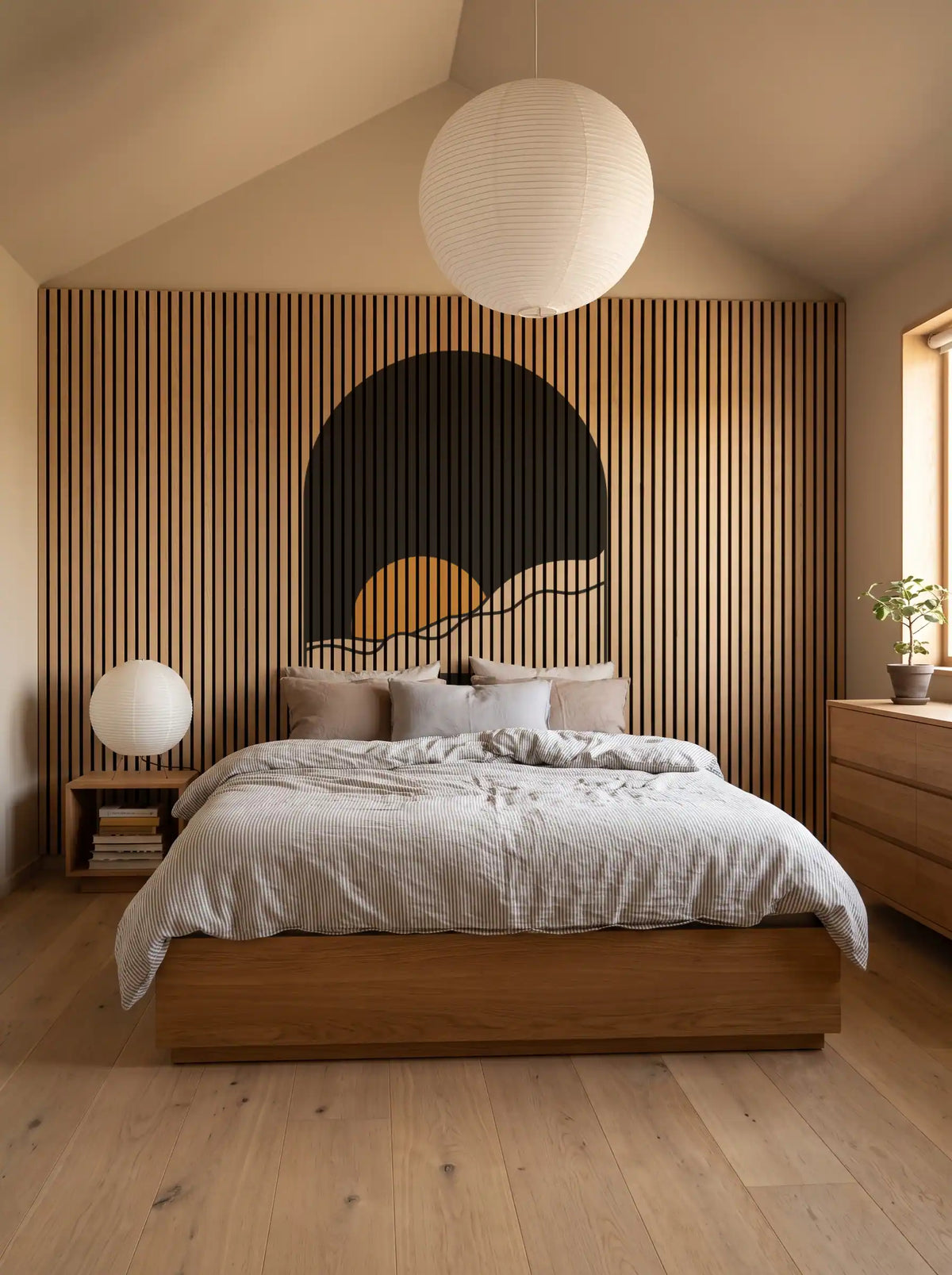 Akustikpanel med Geometric-motiv nr. 20 – med reol