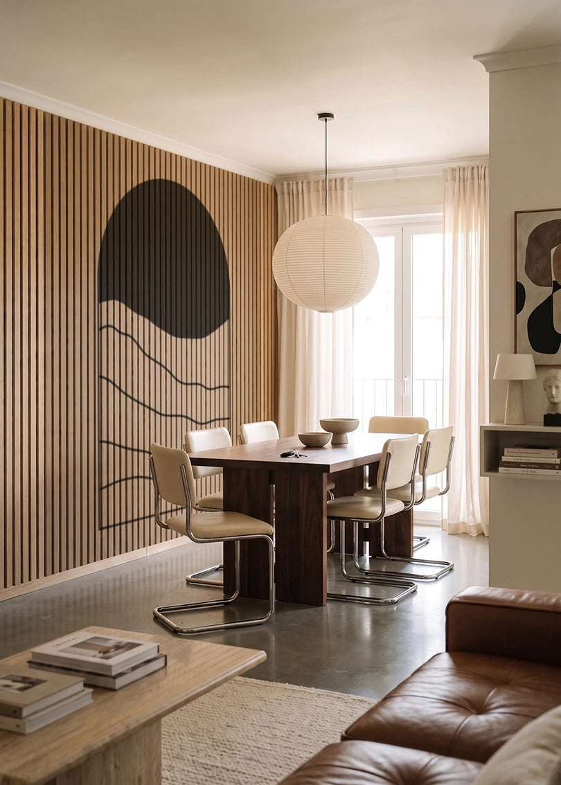 Akustikpanel med Geometric-motiv nr. 23 – i lyst rum