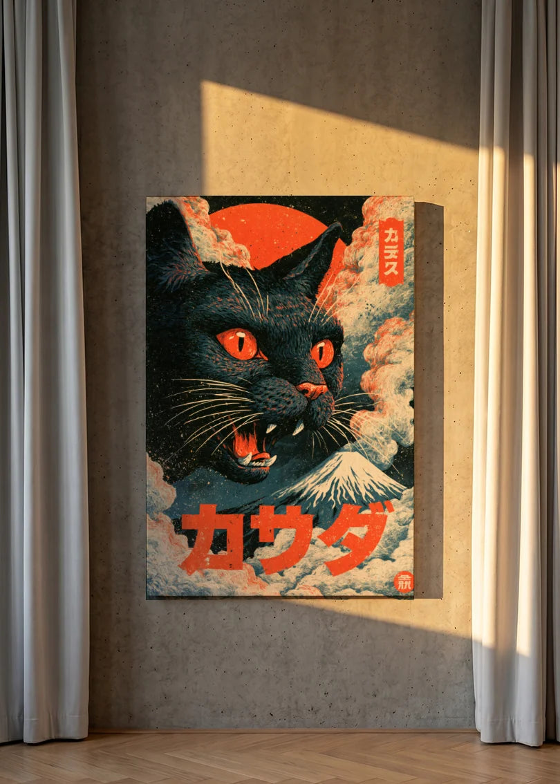 Akustikbillede med Japan Retro-motiv nr. 10 – i lyst rum
