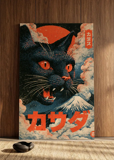 Akustikbillede med Japan Retro-motiv nr. 10 – i spisestuen