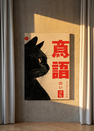 Akustikbillede med Japan Retro-motiv nr. 11 – i lyst rum