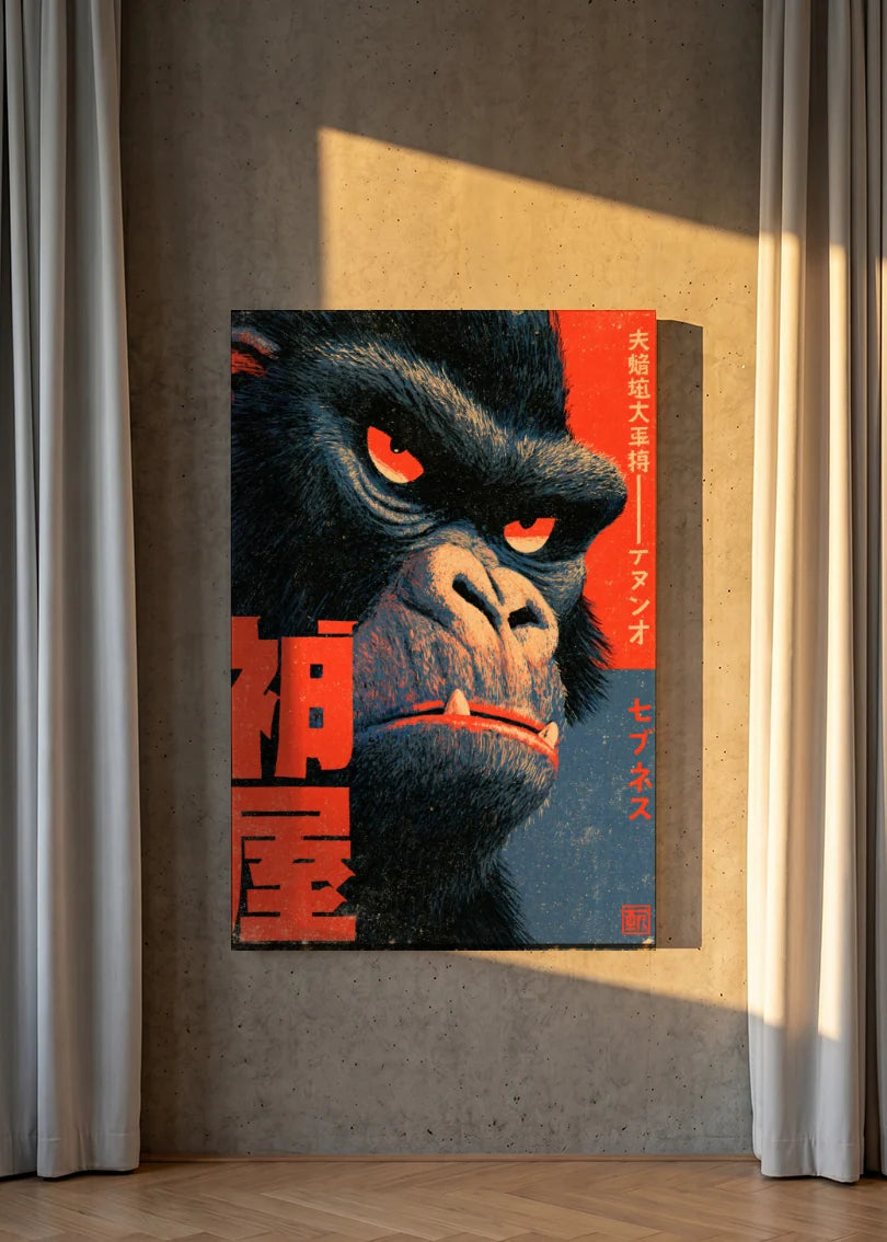 Akustikbillede med Japan Retro-motiv nr. 12 – i lyst rum