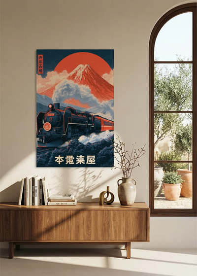 Akustikbillede med Japan Retro-motiv nr. 13 – i stuen