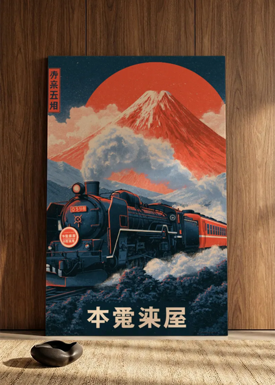 Akustikbillede med Japan Retro-motiv nr. 13 – i spisestuen