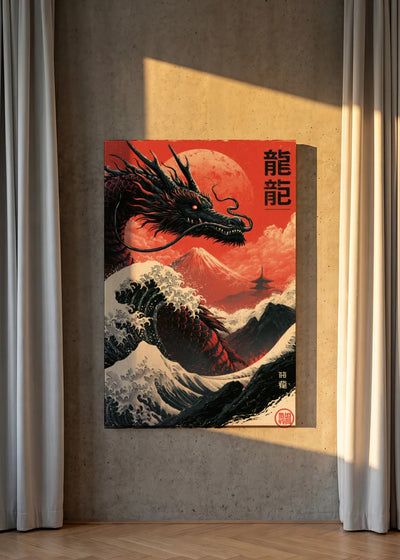 Akustikbillede med Japan Retro-motiv nr. 14 – i lyst rum
