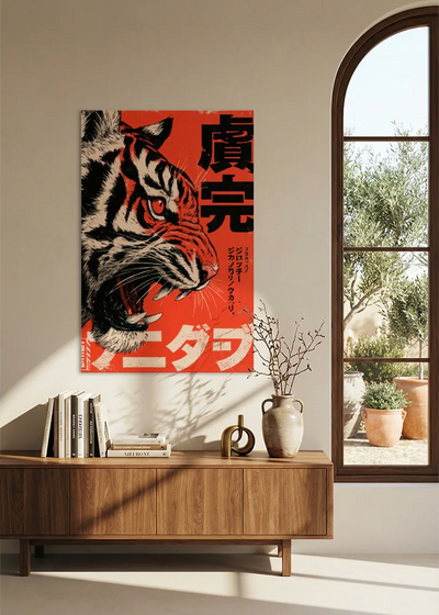 Akustikbillede med Japan Retro-motiv nr. 15 – i stuen