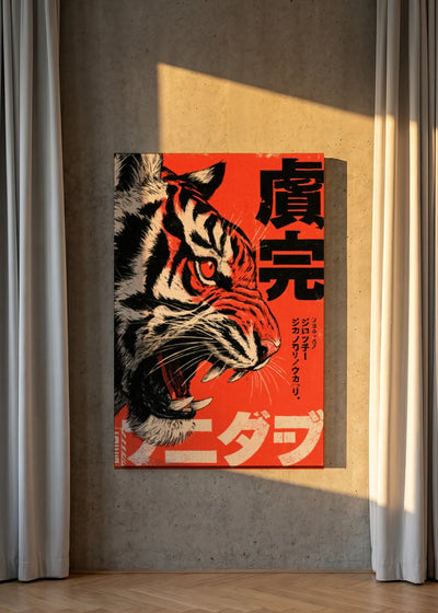 Akustikbillede med Japan Retro-motiv nr. 15 – i lyst rum