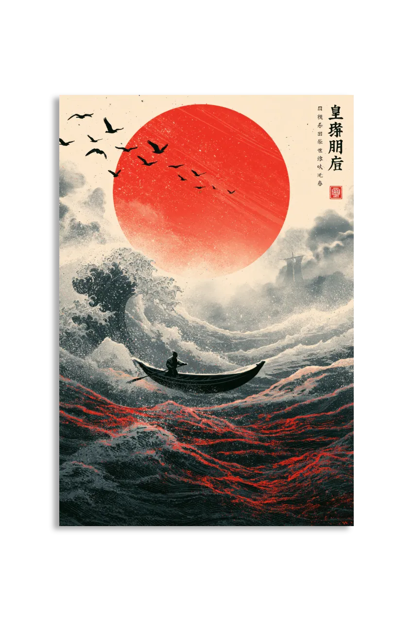 Akustikbillede med Japan Retro-motiv nr. 1