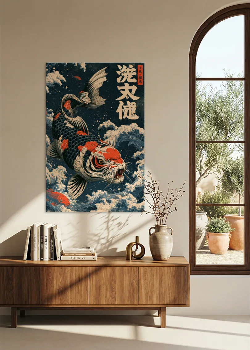 Akustikbillede med Japan Retro-motiv nr. 20 – i stuen