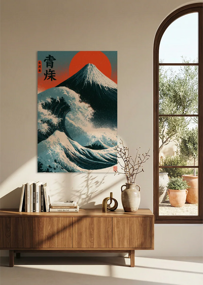 Akustikbillede med Japan Retro-motiv nr. 21 – i stuen