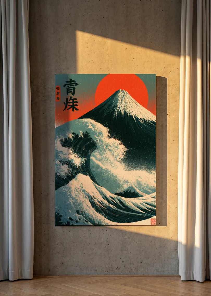 Akustikbillede med Japan Retro-motiv nr. 21 – i lyst rum