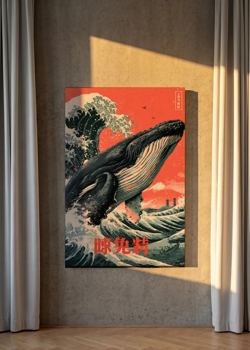 Akustikbillede med Japan Retro-motiv nr. 24 – i lyst rum