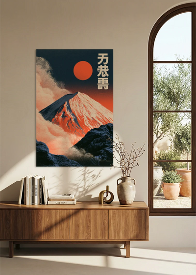 Akustikbillede med Japan Retro-motiv nr. 26 – i stuen