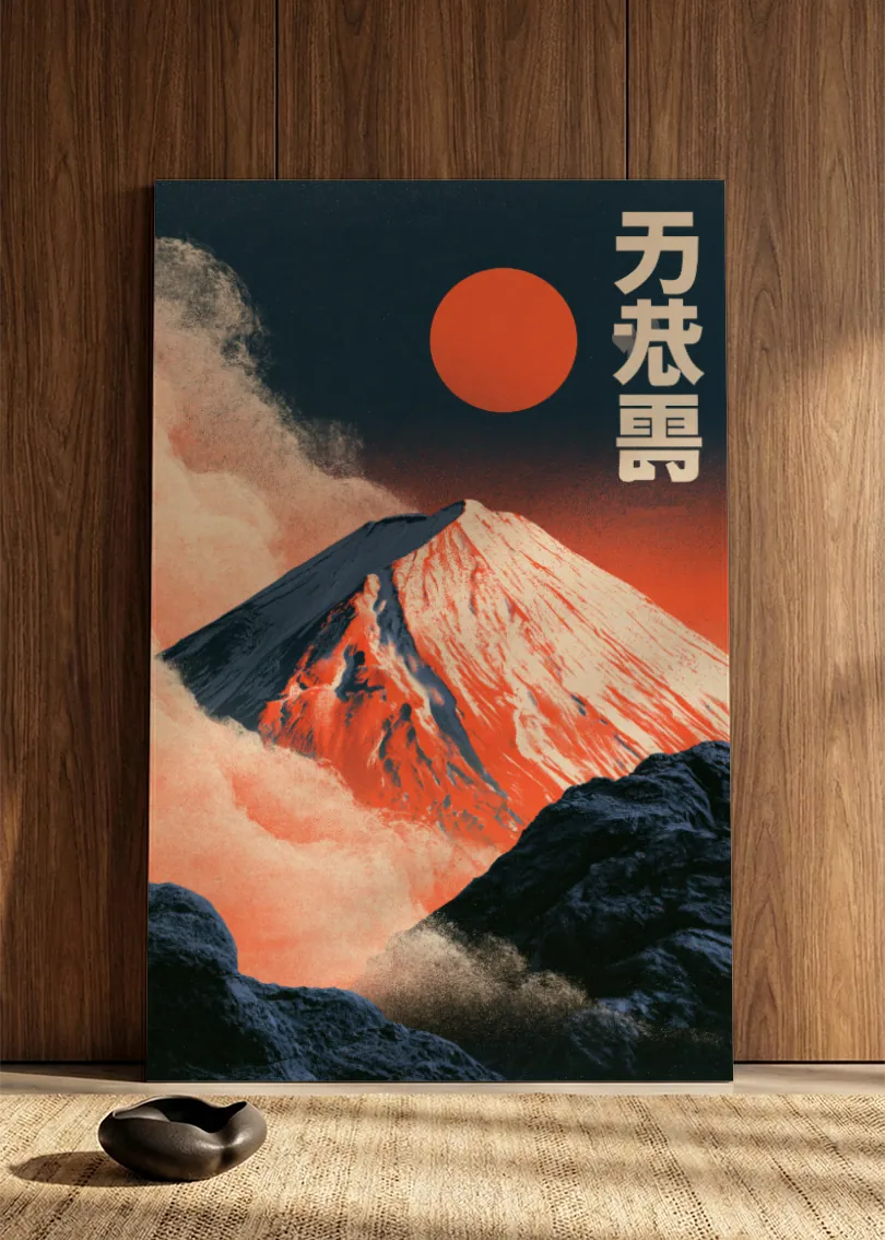 Akustikbillede med Japan Retro-motiv nr. 26 – i spisestuen
