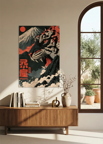 Akustikbillede med Japan Retro-motiv nr. 28 – i stuen