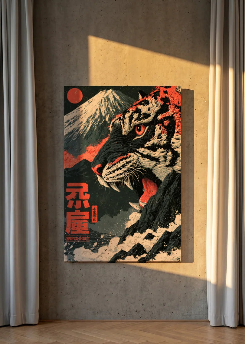 Akustikbillede med Japan Retro-motiv nr. 28 – i lyst rum