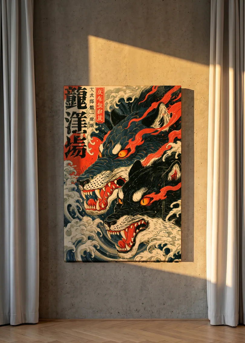 Akustikbillede med Japan Retro-motiv nr. 31 – i lyst rum