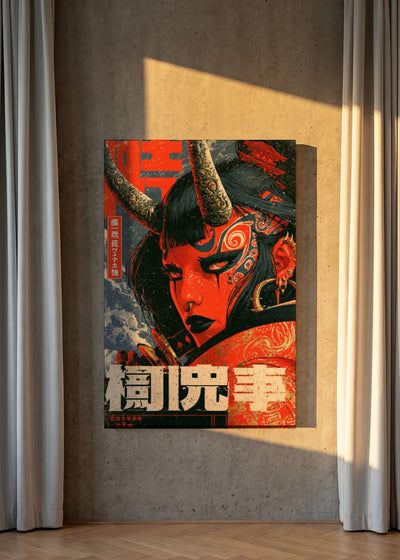 Akustikbillede med Japan Retro-motiv nr. 33 – i lyst rum