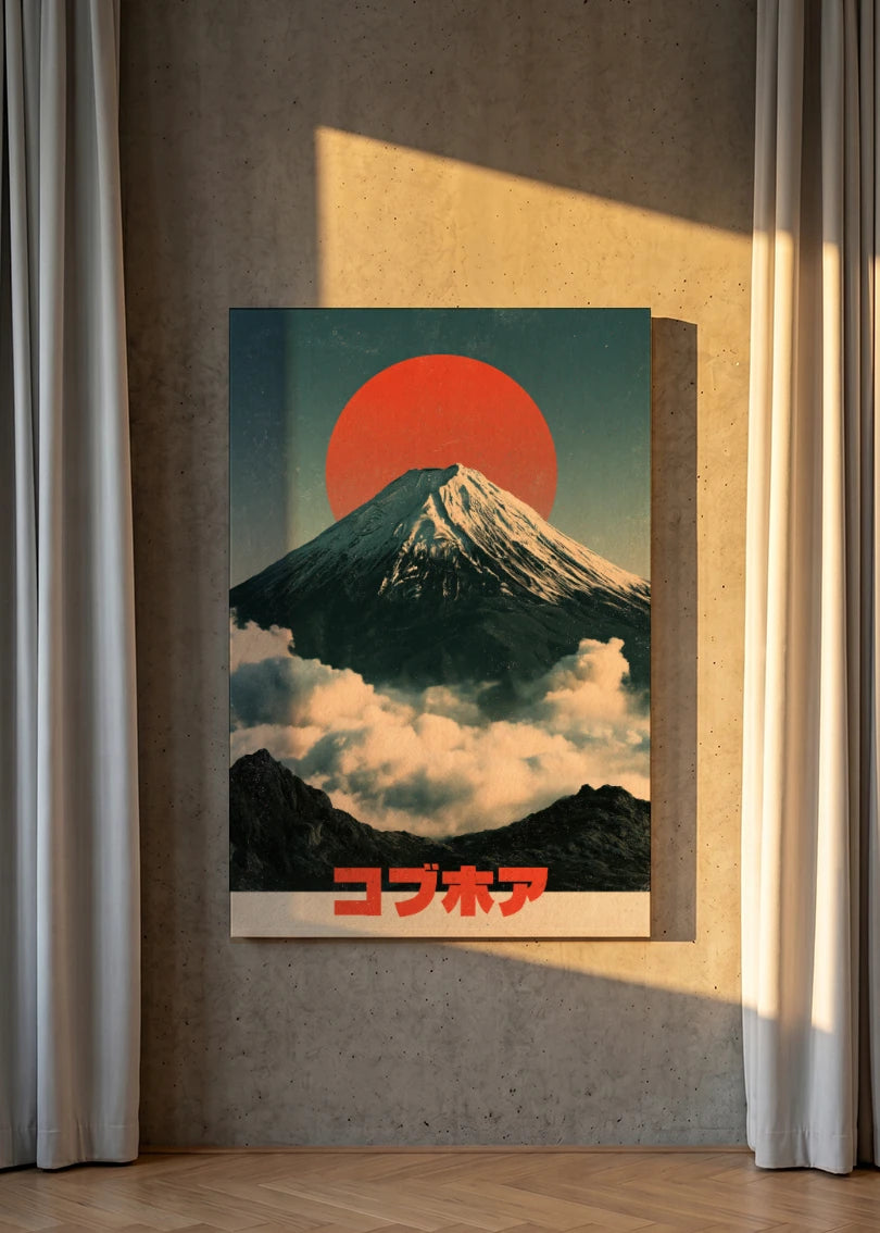 Akustikbillede med Japan Retro-motiv nr. 37 – i lyst rum
