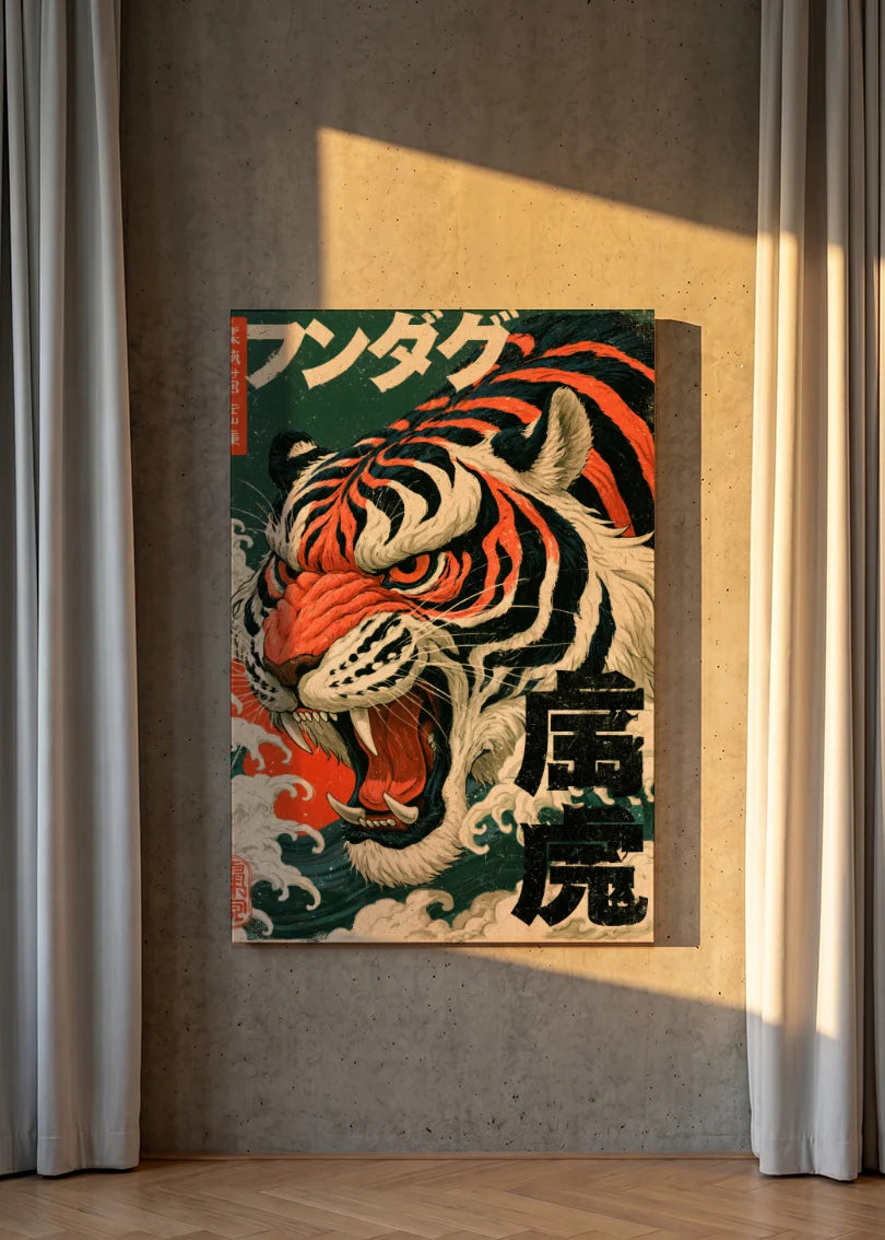 Akustikbillede med Japan Retro-motiv nr. 38 – i lyst rum