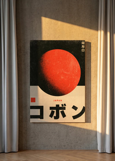 Akustikbillede med Japan Retro-motiv nr. 40 – i lyst rum