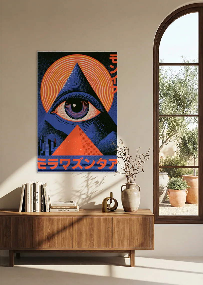 Akustikbillede med Japan Retro-motiv nr. 41 – i stuen
