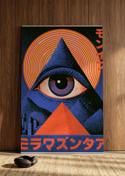 Akustikbillede med Japan Retro-motiv nr. 41 – i spisestuen