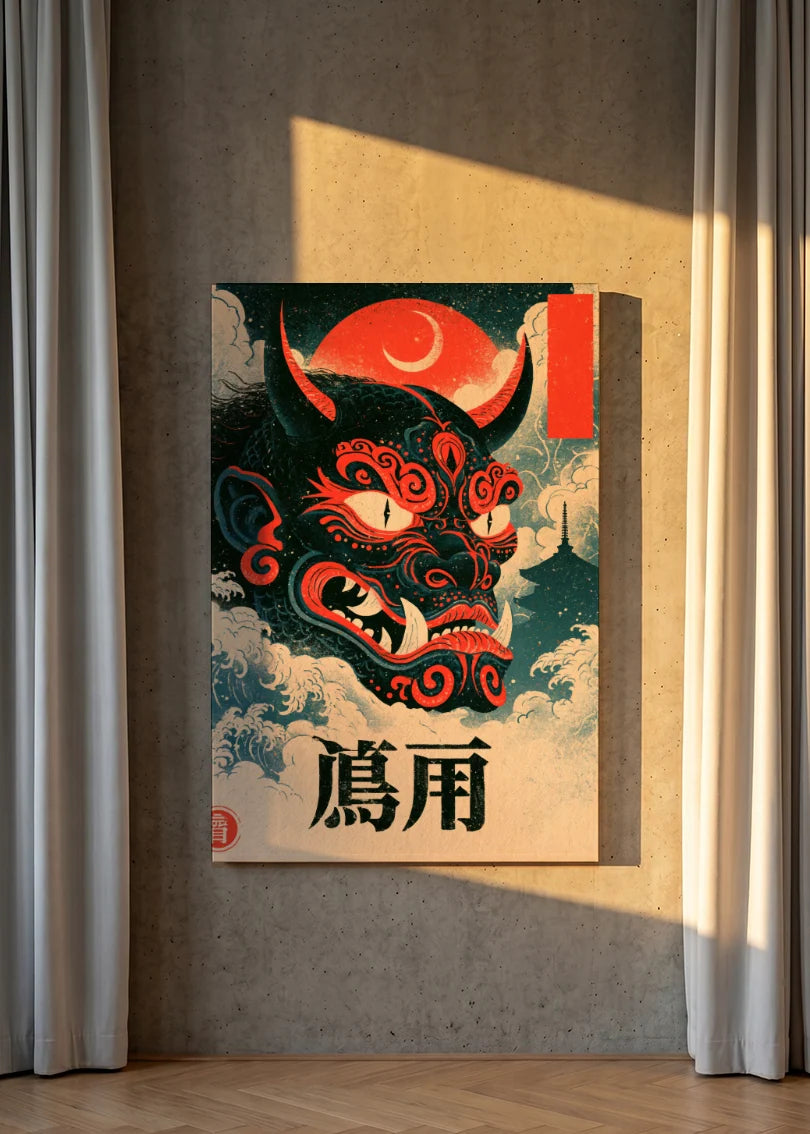 Akustikbillede med Japan Retro-motiv nr. 43 – i lyst rum