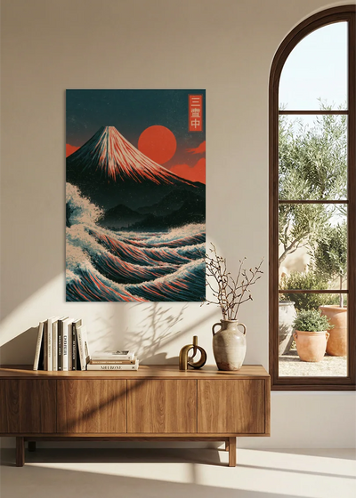 Akustikbillede med Japan Retro-motiv nr. 45 – i stuen