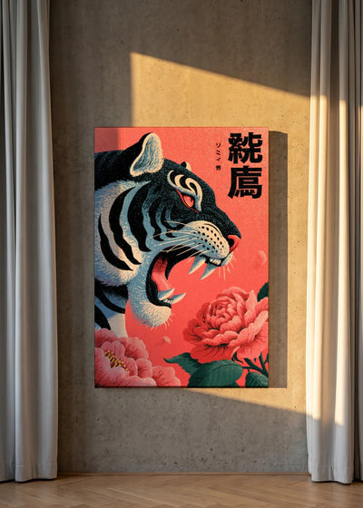 Akustikbillede med Japan Retro-motiv nr. 49 – i lyst rum
