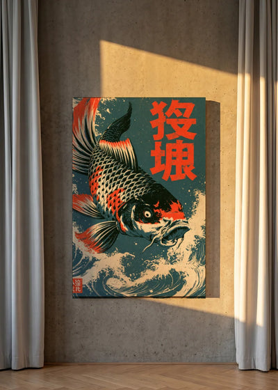 Akustikbillede med Japan Retro-motiv nr. 50 – i lyst rum