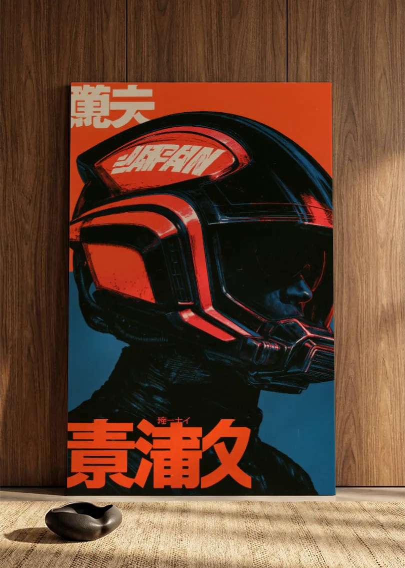 Akustikbillede med Japan Retro-motiv nr. 52 – i spisestuen
