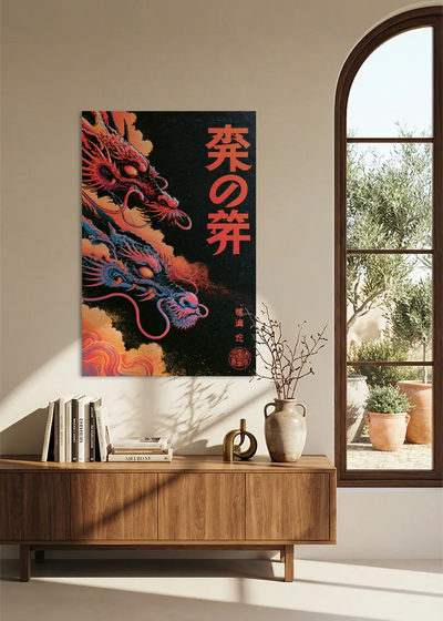 Akustikbillede med Japan Retro-motiv nr. 57 – i stuen