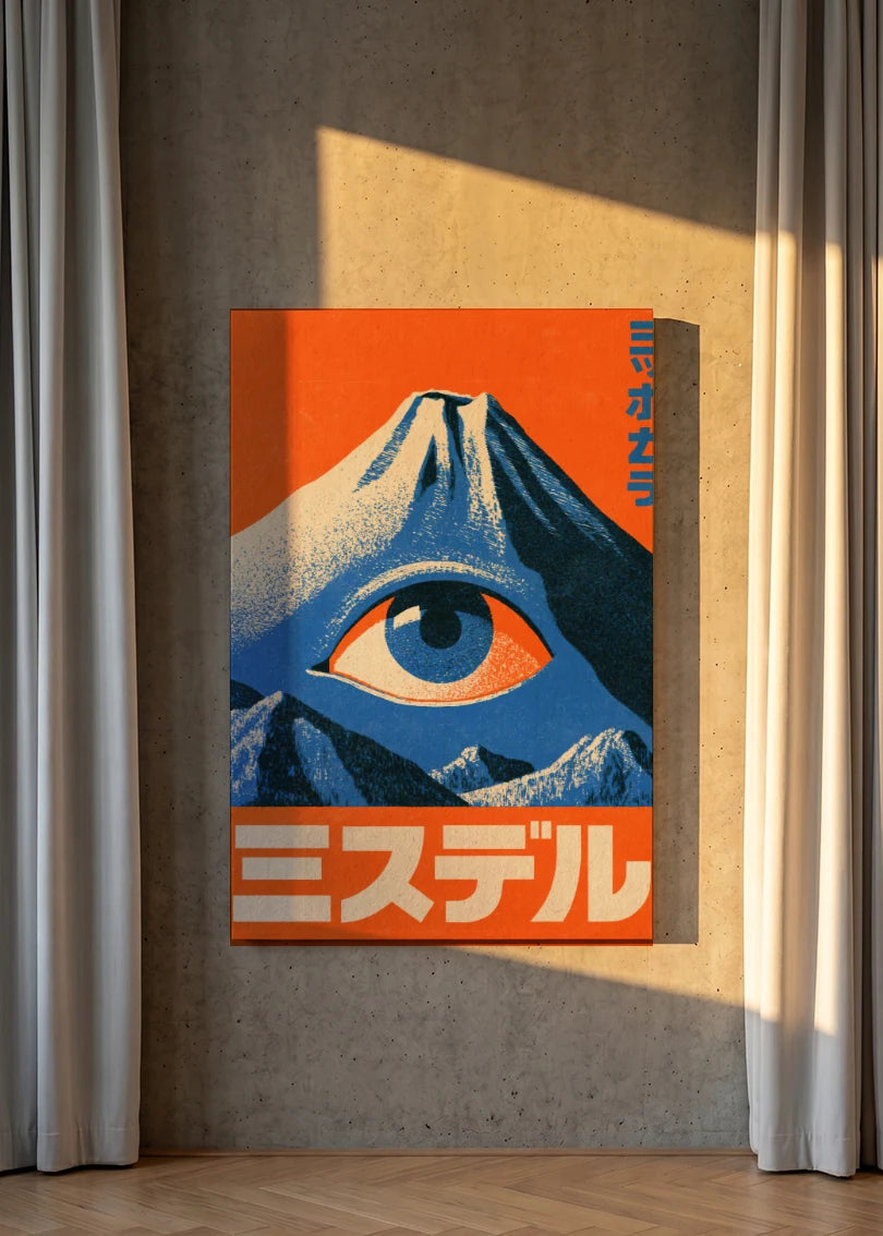 Akustikbillede med Japan Retro-motiv nr. 59 – i lyst rum