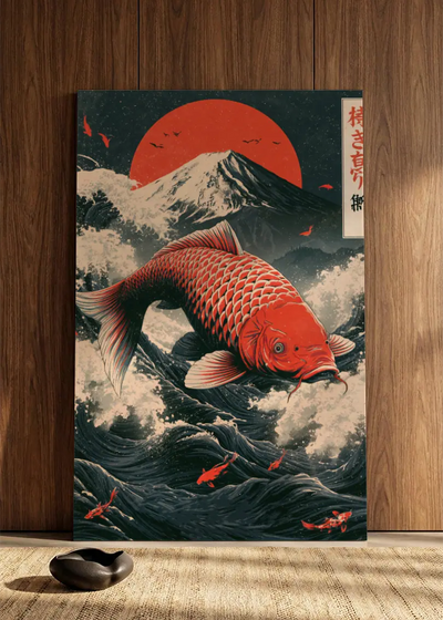 Akustikbillede med Japan Retro-motiv nr. 62 – i spisestuen