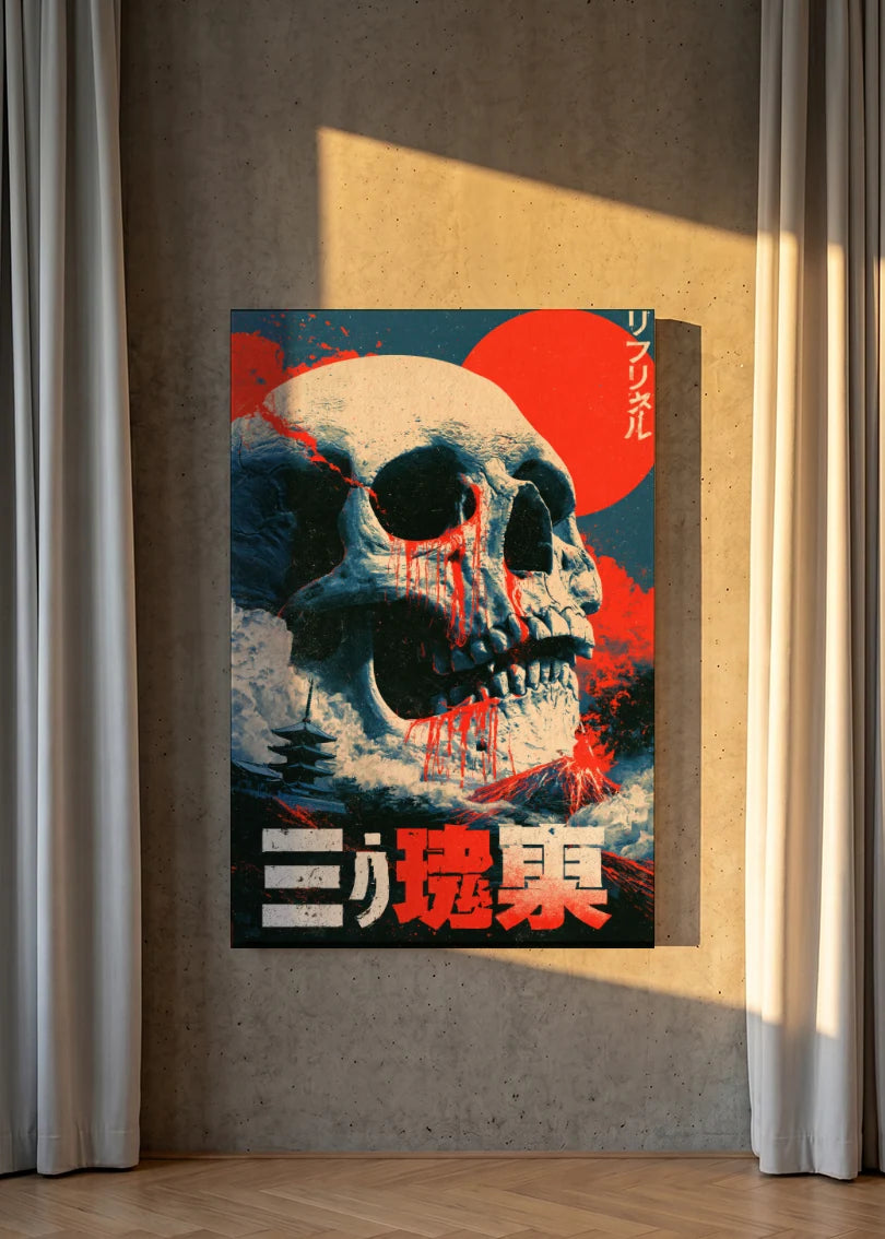 Akustikbillede med Japan Retro-motiv nr. 63 – i lyst rum