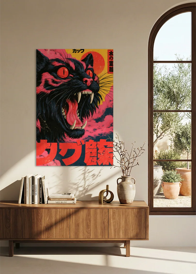 Akustikbillede med Japan Retro-motiv nr. 64 – i stuen