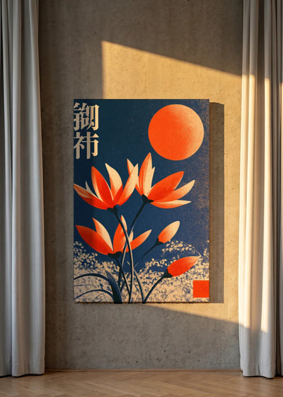 Akustikbillede med Japan Retro-motiv nr. 66 – i lyst rum