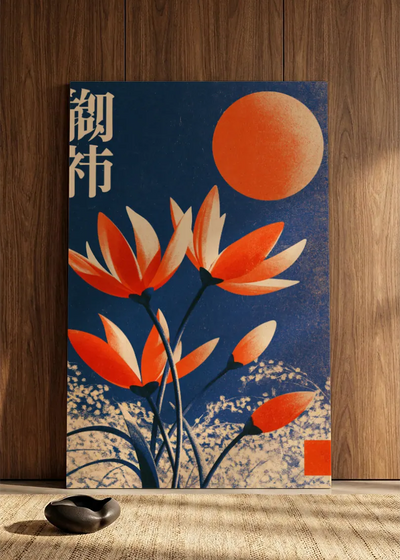 Akustikbillede med Japan Retro-motiv nr. 66 – i spisestuen