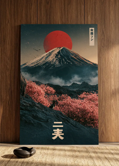 Akustikbillede med Japan Retro-motiv nr. 69 – i spisestuen