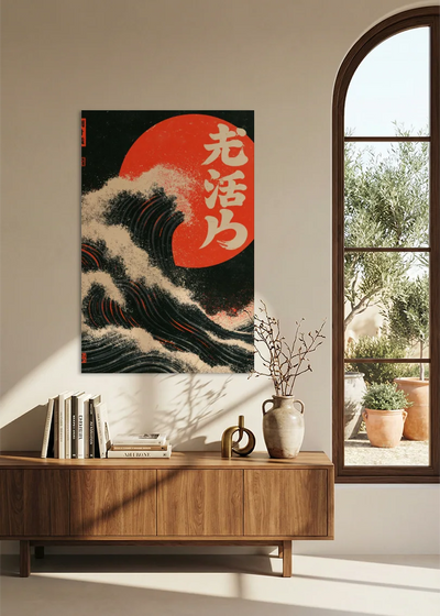 Akustikbillede med Japan Retro-motiv nr. 70 – i stuen