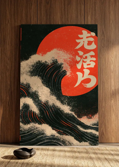 Akustikbillede med Japan Retro-motiv nr. 70 – i spisestuen