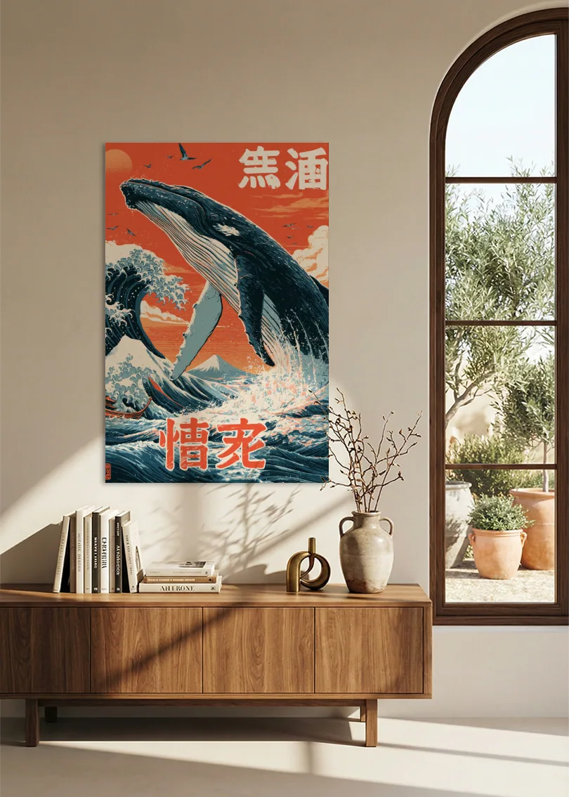 Akustikbillede med Japan Retro-motiv nr. 71 – i stuen