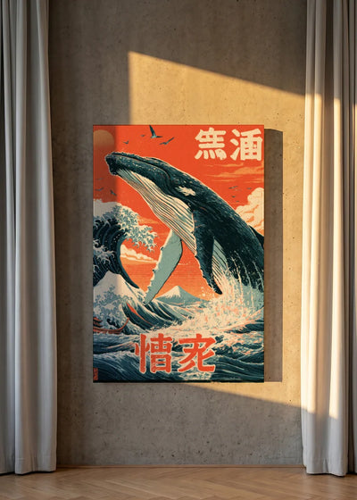 Akustikbillede med Japan Retro-motiv nr. 71 – i lyst rum