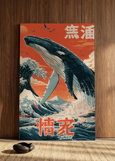 Akustikbillede med Japan Retro-motiv nr. 71 – i spisestuen